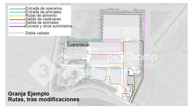 Imagen 3. Rutas de movimiento, despu&eacute;s de redise&ntilde;o de rutas.
