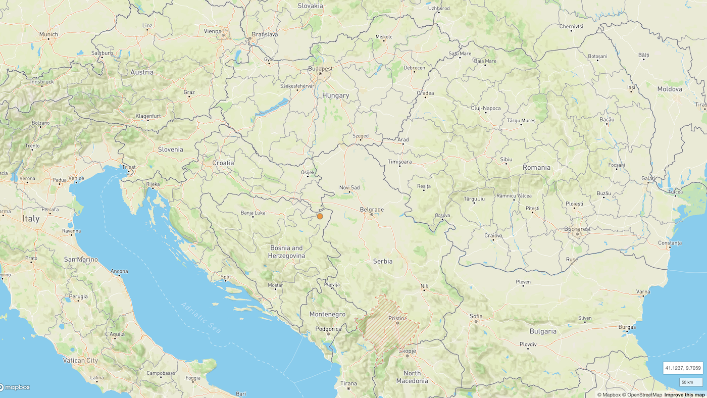 location of the ASF outbreak in Bosnia and Herzegovina