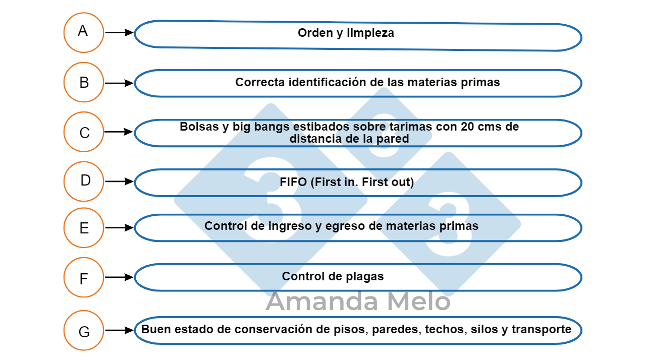 Figura 6:Puntos críticos del almacenamiento de materias primas. 