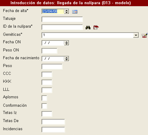 Recogida de datos del testaje