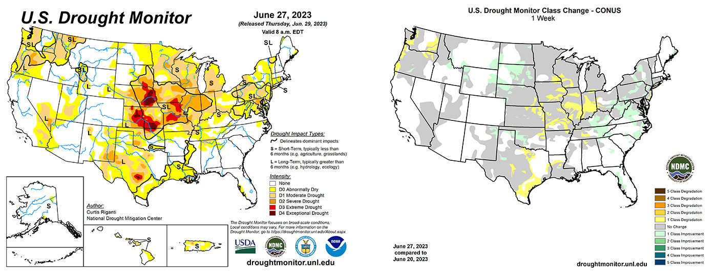 Mapa 1. Previsión del clima en los EEUU. Fuente: Climate Prediction Center (https://www.cpc.ncep.noaa.gov).