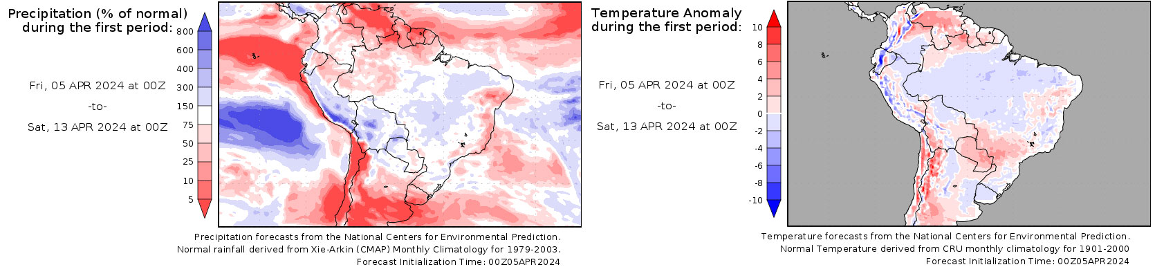 Mapa 2. Previsión del clima en el hemisferio sur (fuente: www.wxmaps.org)