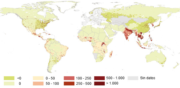 Crecimiento de la demanda de cerdo entre 2000 y 2030