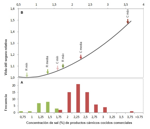 Distribución de la concentración de sal y impacto en la vida útil