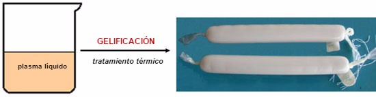 Geles de plasma de cerdo inducidos por calor