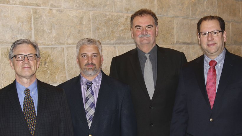 AASV Officers (left to right) Dr Nate Winkelman (Vice President), Dr Scanlon Daniels (President-elect), Dr George Charbonneau (Past President) and Dr Alex Ramirez (President)