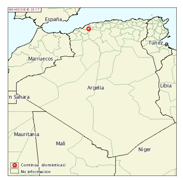 Location of the foot-and-mouth disease outbreak in Algeria