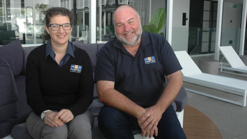 Veterinarian Stephanie Nicholas with Portec Veterinary Services Principal and fellow veterinarian Kim Nairn. Dr Nicholas is the latest Pork CRC Industry Placement Program appointment.