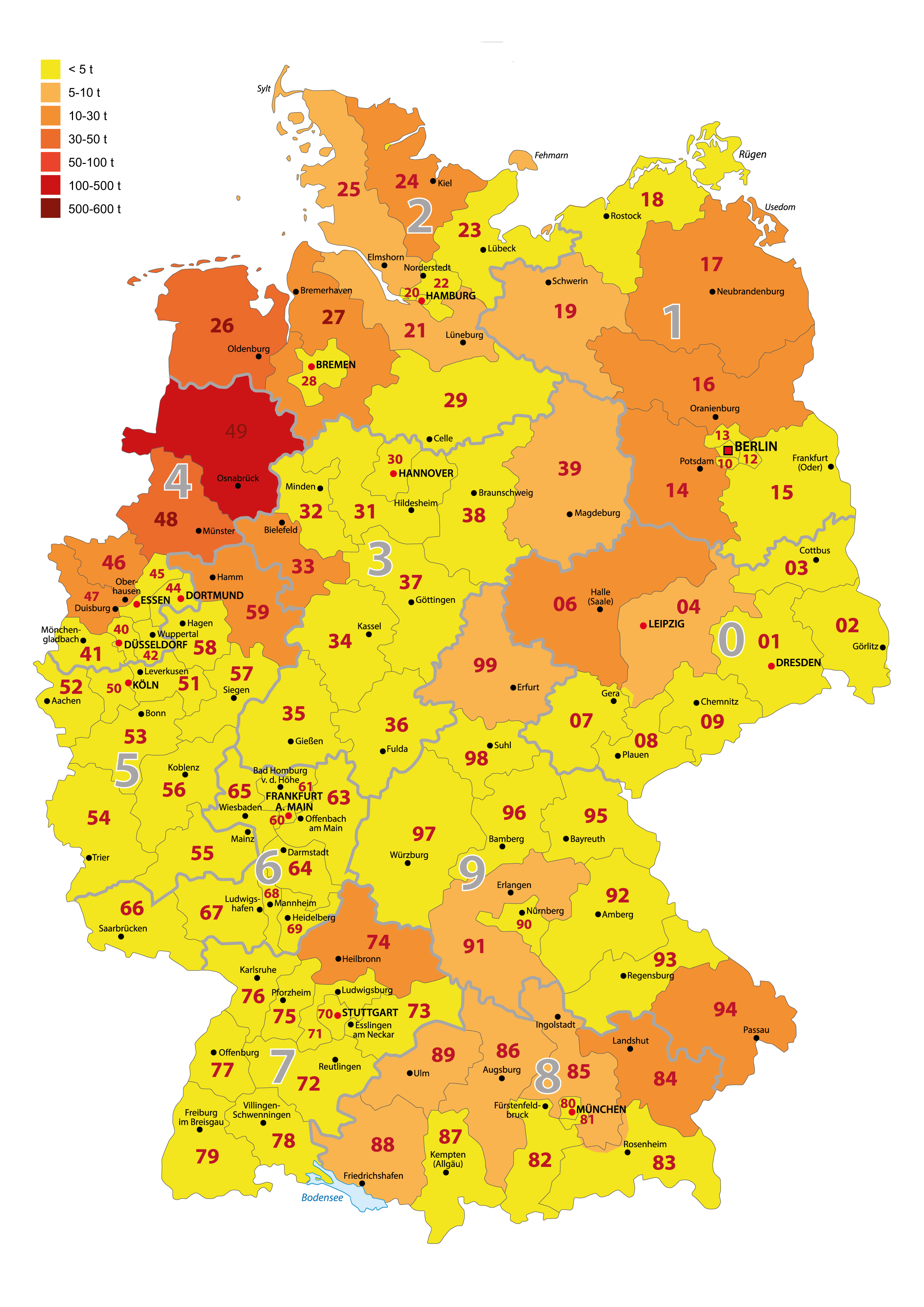 National distribution of the commercialisation of antibiotics in 2016.
