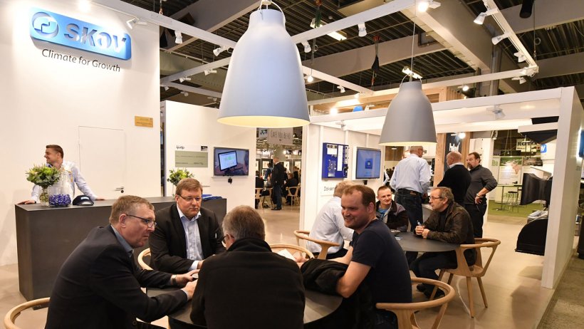 Skov A/S is one of the exhibitors at Agromek which challenges students with a special task. Here you see the stand of Skov from the latest Agromek. Photo: Wiegaarden.
