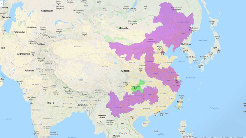 Provinces affected by ASF
