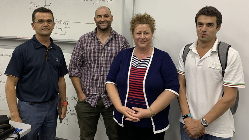 At the 2019 Roseworthy course were Pork CRC Manager, Commercialisation and Research Impact, Dr Charles Rikard-Bell, course co-ordinator and teacher Dr Will van Wettere, University of Adelaide and participants Dr Valentina Alexa and Valentin Cusnir, both of Alexa Piggery, Tara, Queensland.