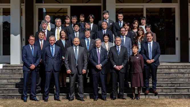 Ceva Corporate and Japanese teams at the French Embassy, in the presence of Ceva Chairman & CEO Marc Prikazsky, and Laurent Pic, Ambassador of France to Japan