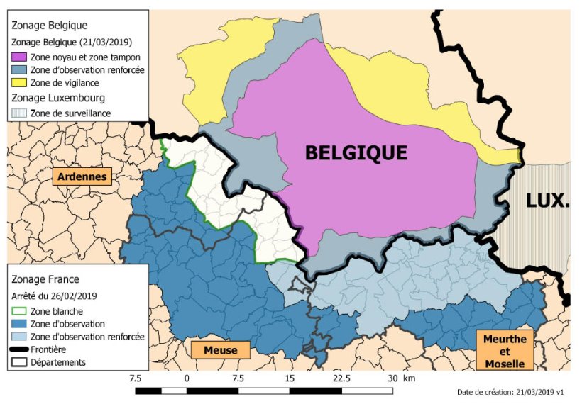 Areas ASF France Belgium