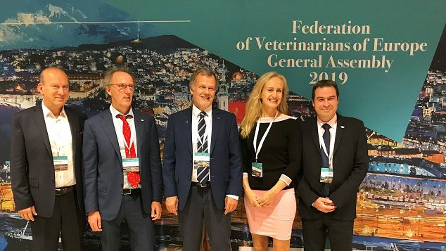 The new Board from left to right: Stanislaw Winiarczyk, Rens van Dobbenburg, Siegfried Moder, Torill Moseng and Thierry Chambon.
