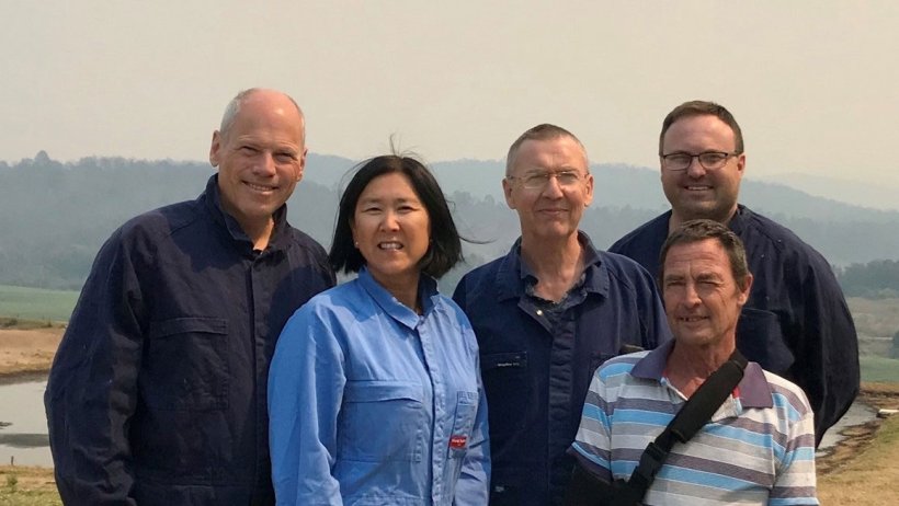 From left: Matts Lilja, Helena Bj&ouml;rk - Smart Agritech Solution, Jeremy Whitby, Andrew Morris and David McLeod - Riverbend Pork Group in Queensland.
