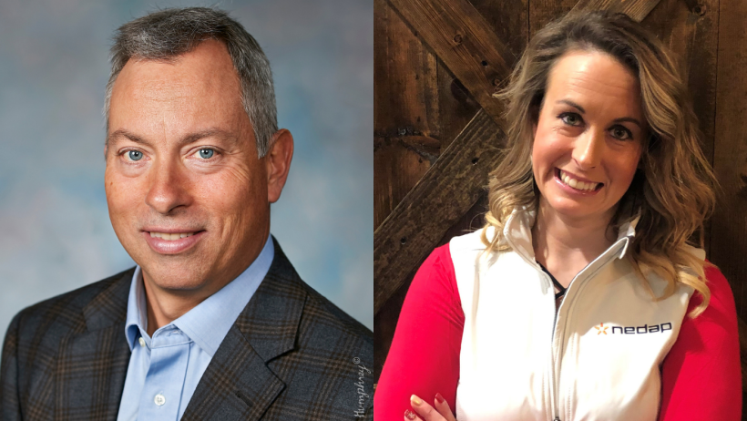 Carl Herrmann (left) and Holly Hutchinson (right) join the Nedap North American Livestock Management team as a sales account executives.