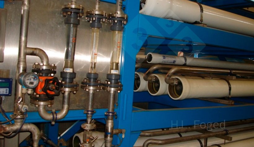 Figure 3. Detail of a reverse osmosis unit in a plant following the layout shown in Figure 2.
