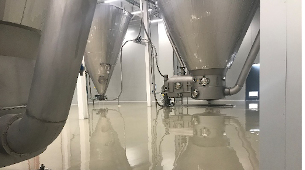 Industrial dryers used to spray dry blood