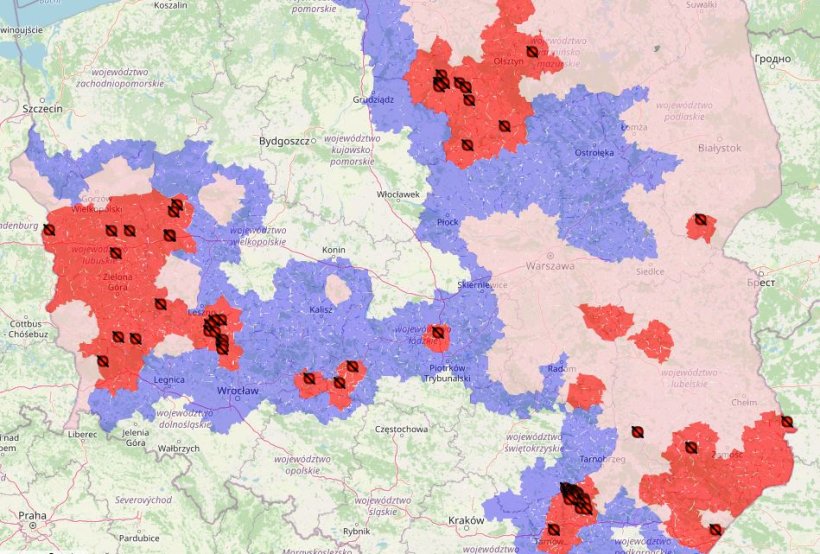 Map of ASF outbreaks in pigs in 2021. Status as of September 3, 2021.