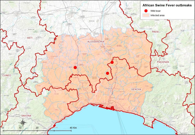 ASF outbreaks in Italy.
