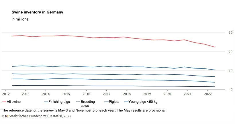 Swine inventory in Germany. Source: Destatis