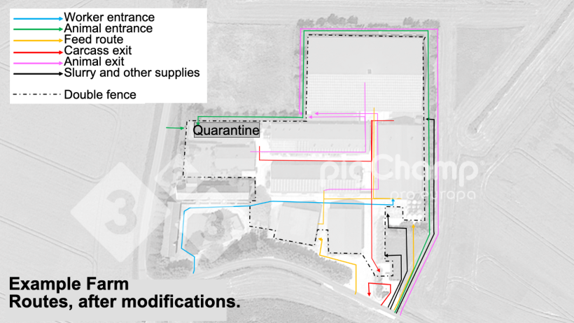 Figure 3. Movement routes, after redesigning routes.
