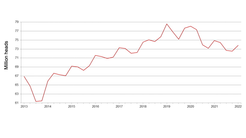 United States quarterly hogs and pigs inventory - September 1.
