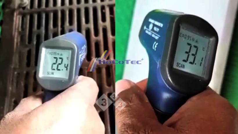 Temperatures taken in different areas of the pen
