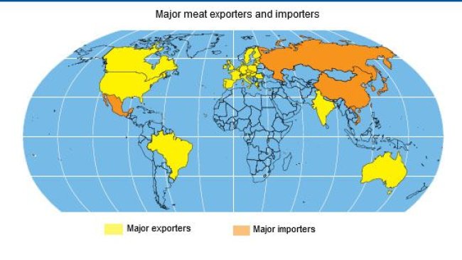 Major meat exporters and importers