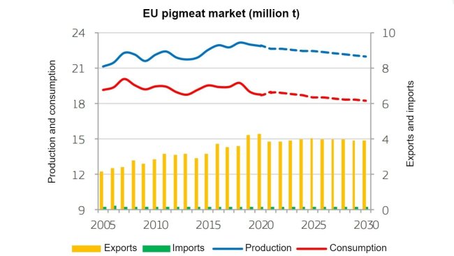 Źródło: EC (2020), EU agricultural outlook for markets, income and environment, 2020-2030. European Commission, DG Agriculture and Rural Development, Brussels.