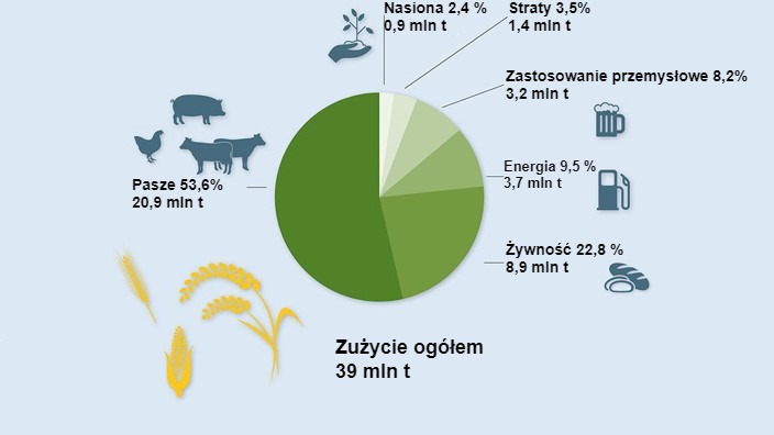Wykorzystanie zb&oacute;ż 2021/22 Źr&oacute;dło: BLE
