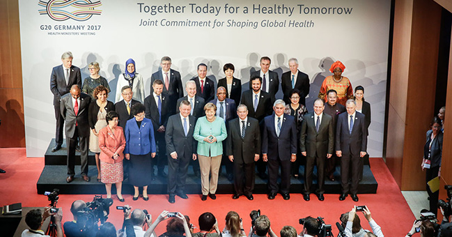 Working together to protect the world against health risks was a key issue at the meeting.
Photo: Bundesregierung/Denzel 

