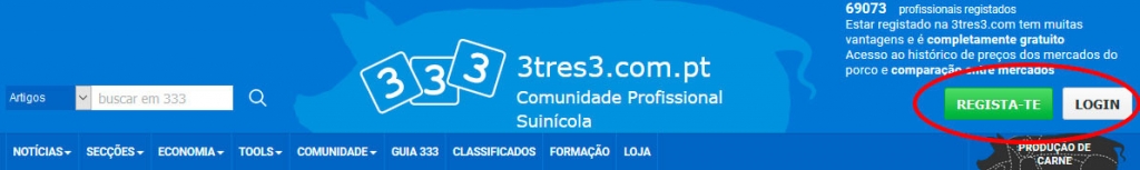 Nestes bot&otilde;es pode registar-se ou fazero seu login na 3tres3
