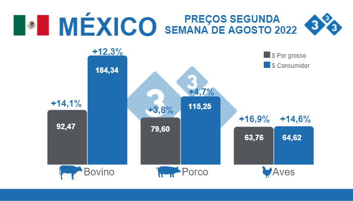 Figura 2. Pre&ccedil;os segunda semana de Agosto de 2022 no M&eacute;xico
