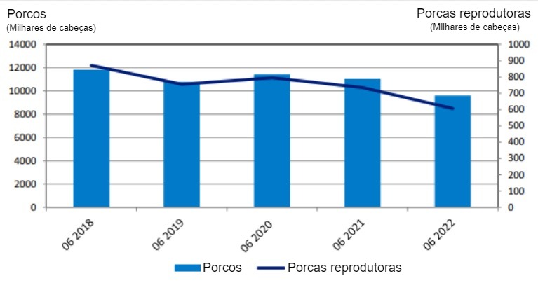 Evolu&ccedil;&atilde;o do invent&aacute;rio dos porcos polacos. Fonte: GUS.
