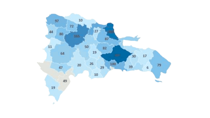 Gr&aacute;fico 1. Mapa dos focos de PSA por provincia, Julho 2021 a Setembro de 2024
