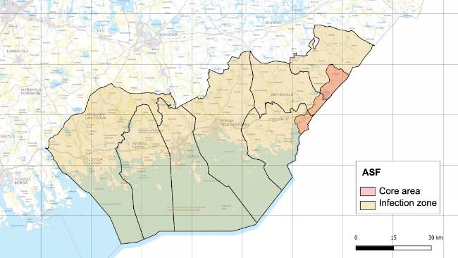 ASF zoning in Finland. Source: Finnish Food Authority.
