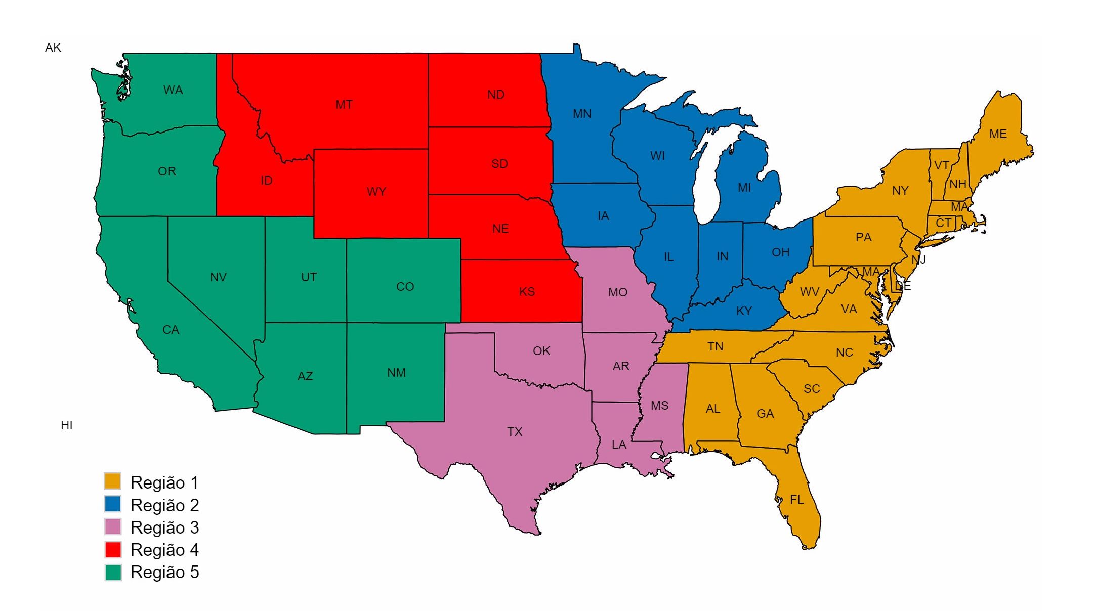 Regiones veterinarias del USDA-APHIS