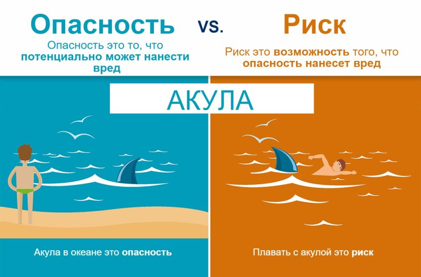 Рисунок 1. Разница между опасностью и риском. Источник: EFSA
