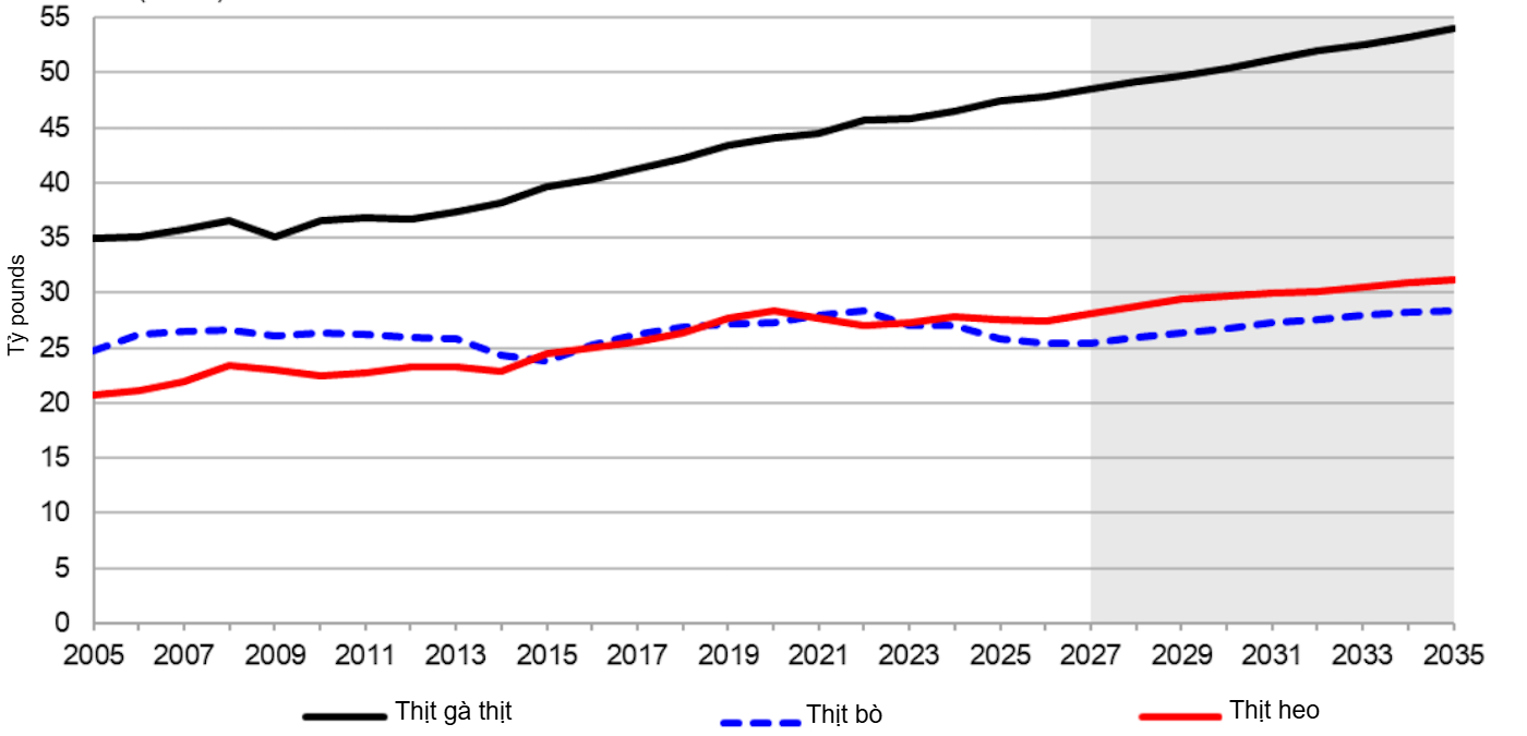 U.S. animal product production, 2005-2035