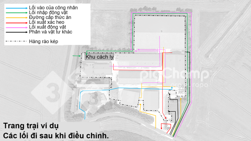 Hình 3. Lộ trình di chuyển sau khi thiết kế lại các lối đi.