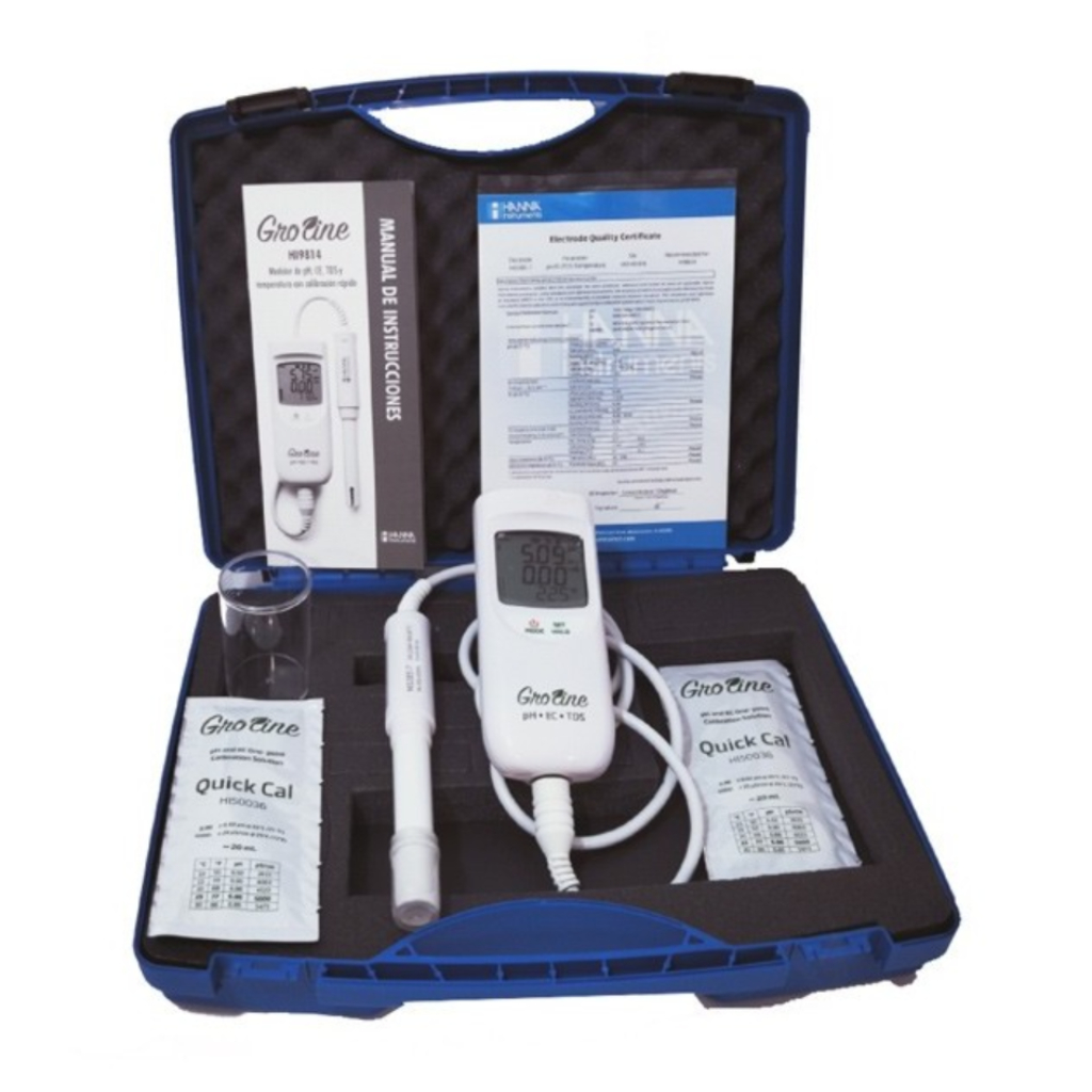 Hanna HS9814 Carrying Case with Portable Multiparameter Meter (pH/EC/TDS/Temp) 1 m Cable