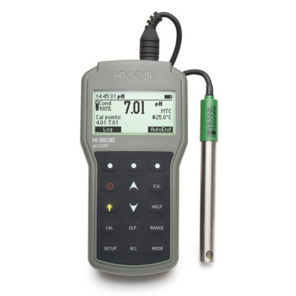 Hanna HI98190 Waterproof pH Meter with Recording and USB Output, Quick DIN Connector