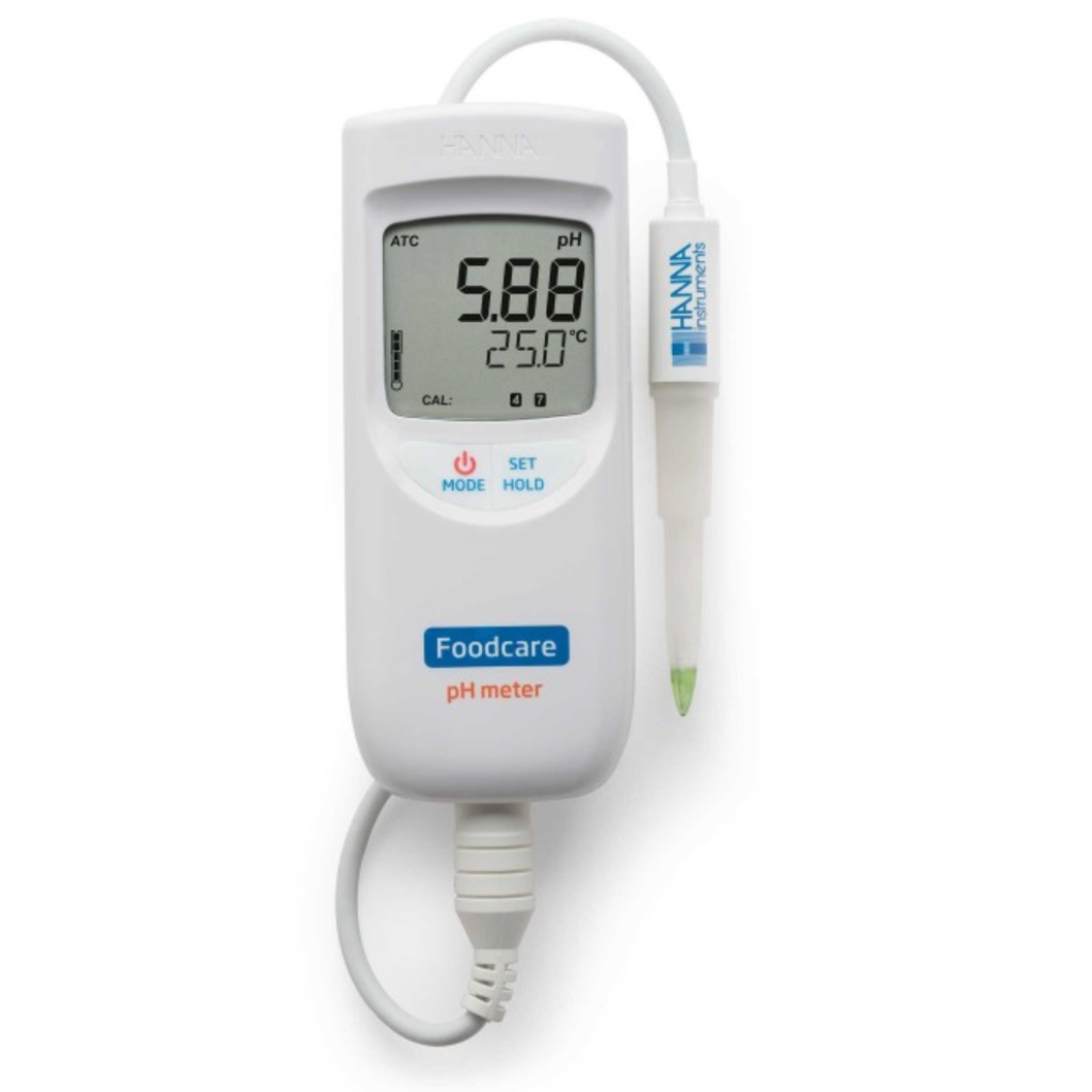 Hanna HI99161 Portable pH Meter (pH/Temp) Waterproof for Semi-Solid Foods