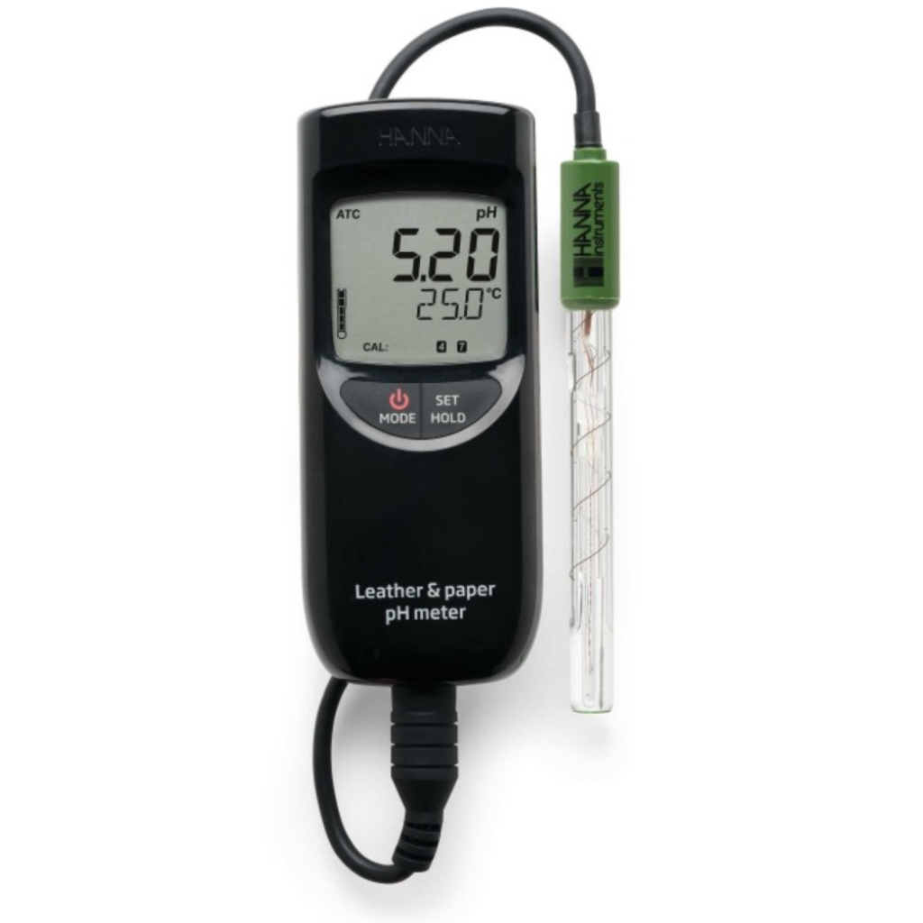 Hanna HI99171 Portable pH Meter (pH/Temp) for Leather and Paper, Flat Tip Electrode