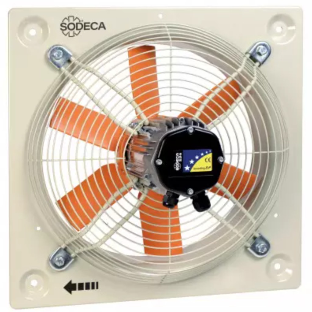 Ventilador axial de parede Sodeca HEP com hélice de plástico reforçado