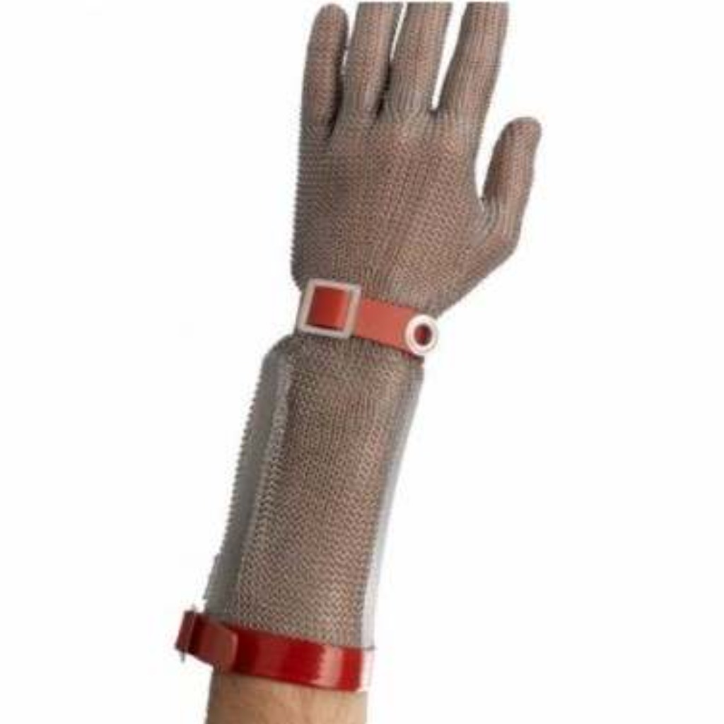 Guanto lungo in maglia INOX 20 cm con cinturini