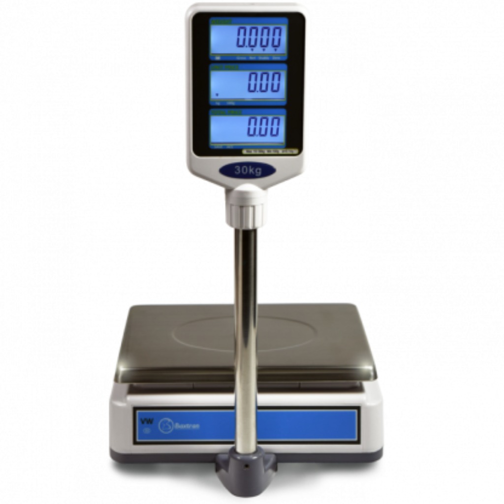 Balança comercial de peso-preço-quantidade com coluna de 15/30 kg