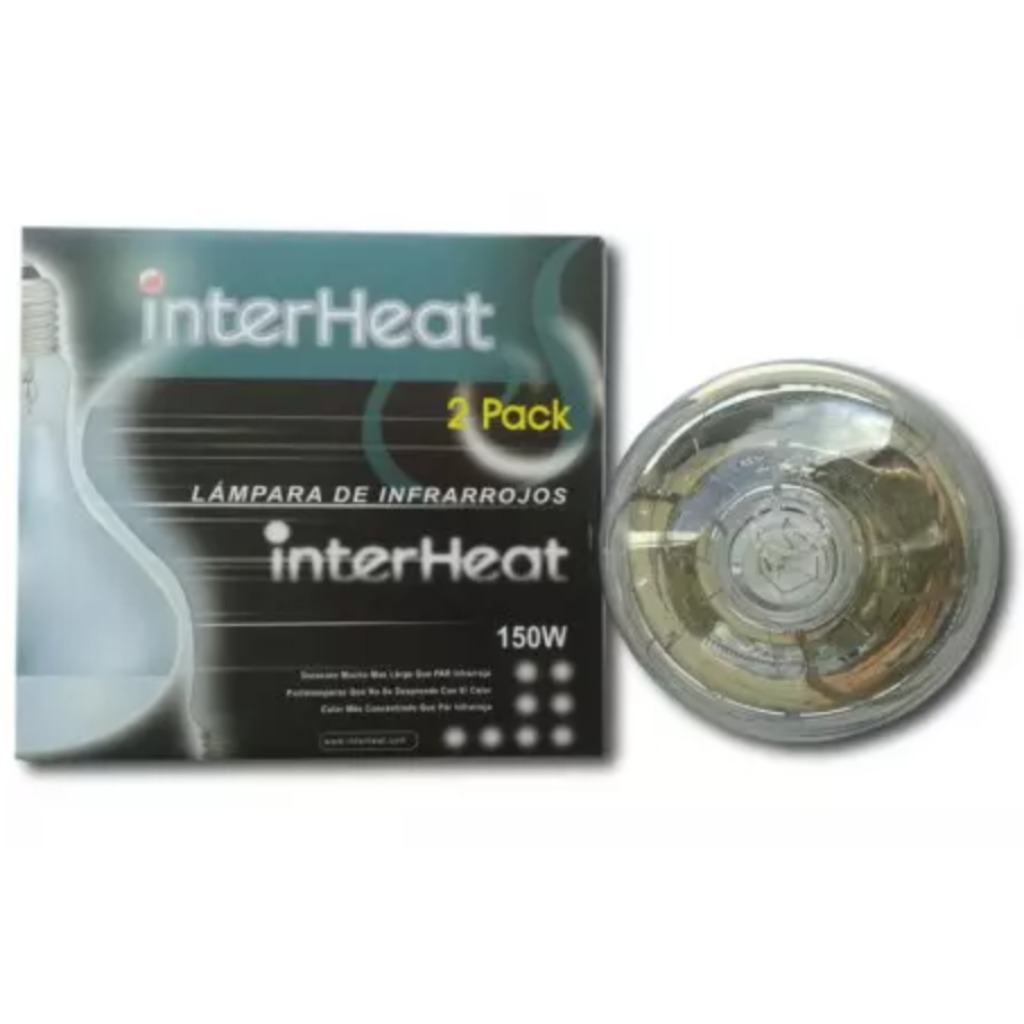 Lampadina riscaldante bianca Interheat da 150 Watt, 2 pezzi